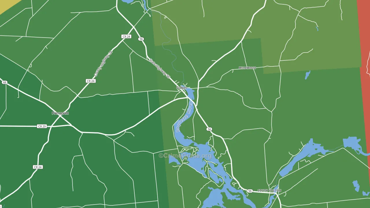 Colton, NY Map of Drug-Related Crime Rates