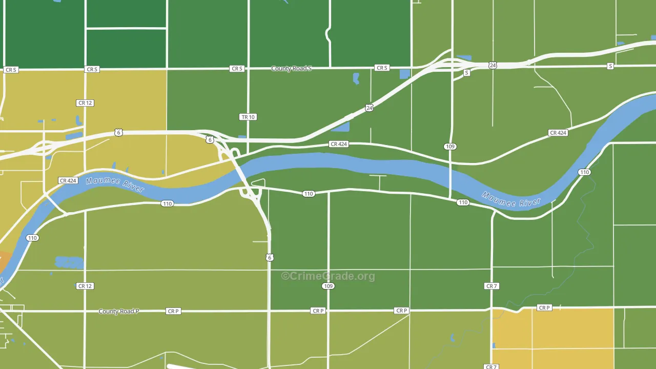 Colton, OH Map of Drug-Related Crime Rates
