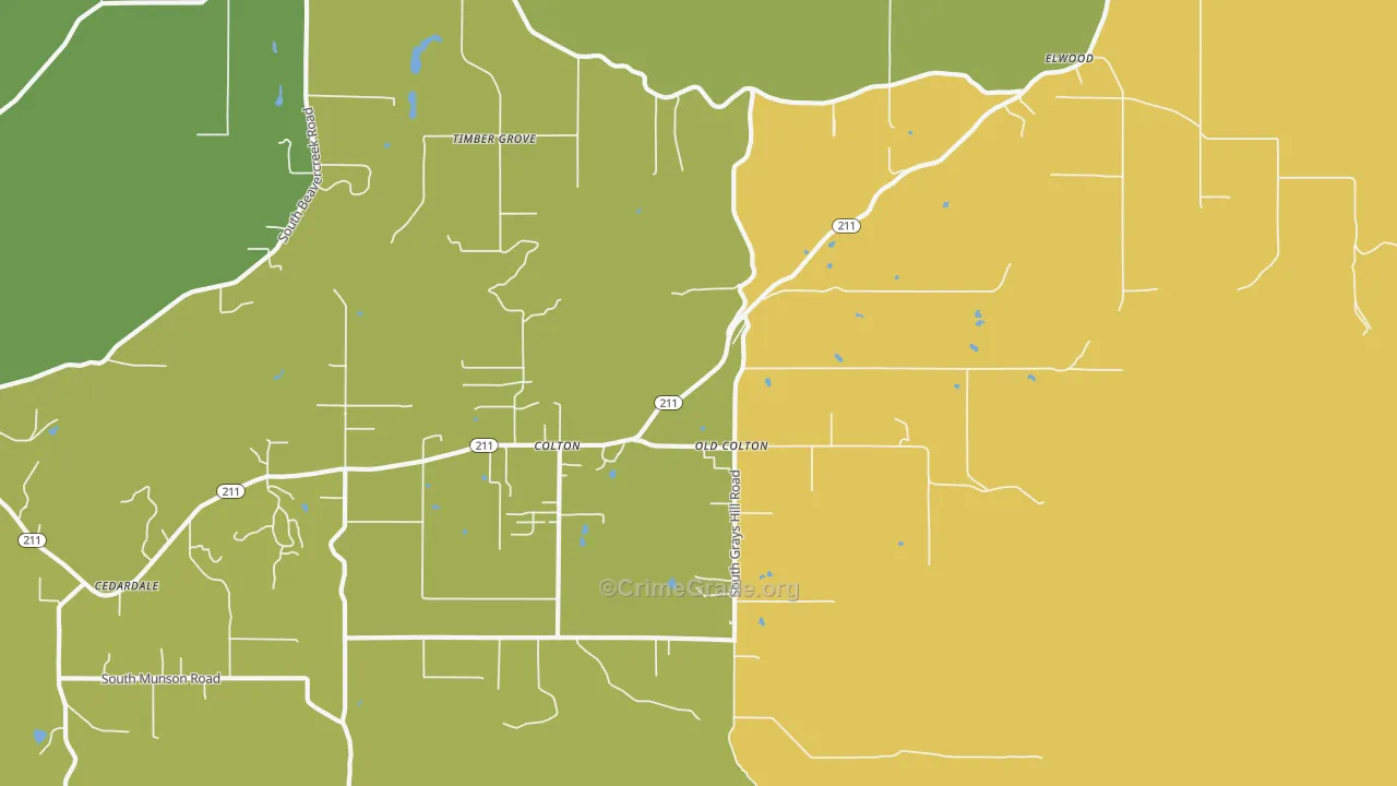 Colton, OR Map of Drug-Related Crime Rates