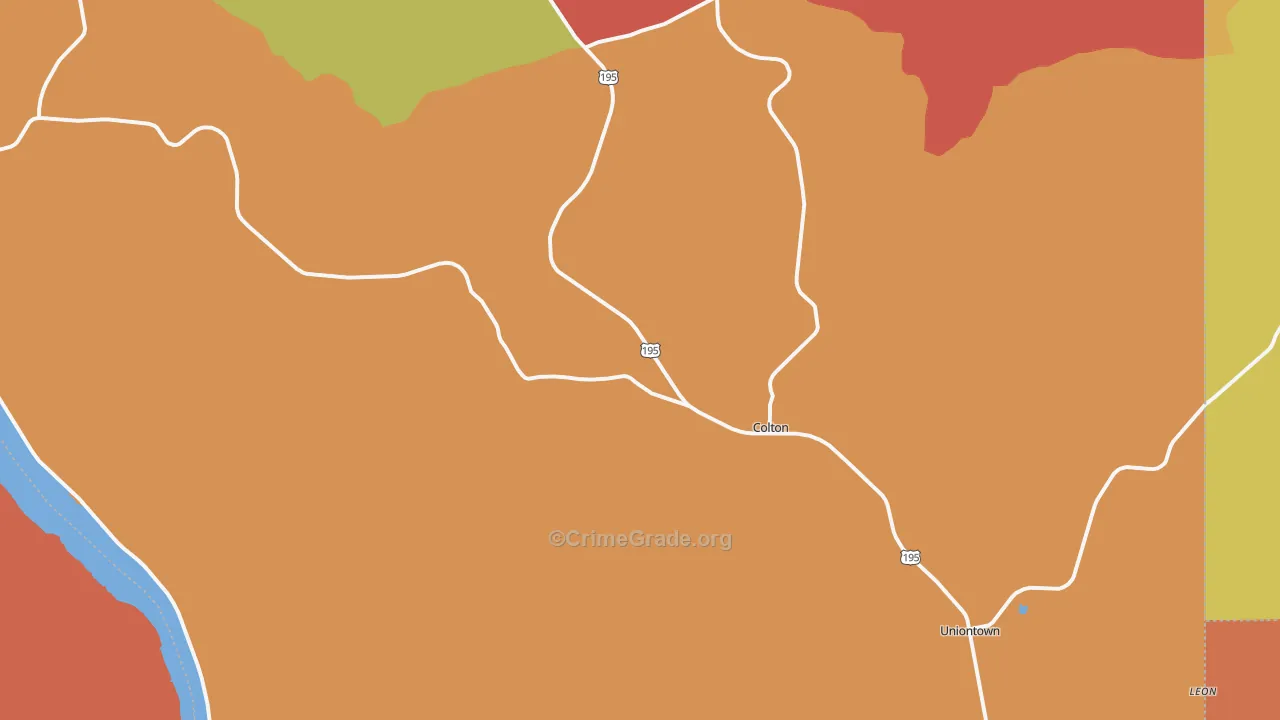 Colton, WA Map of Drug-Related Crime Rates