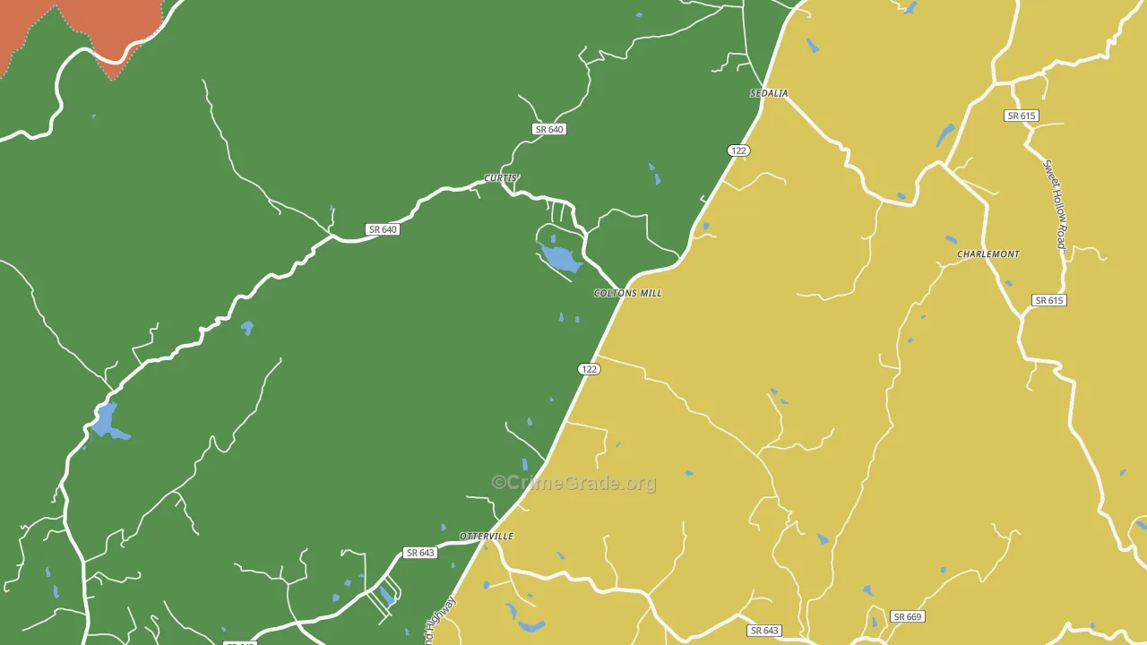 Coltons Mill, VA Map of Drug-Related Crime Rates