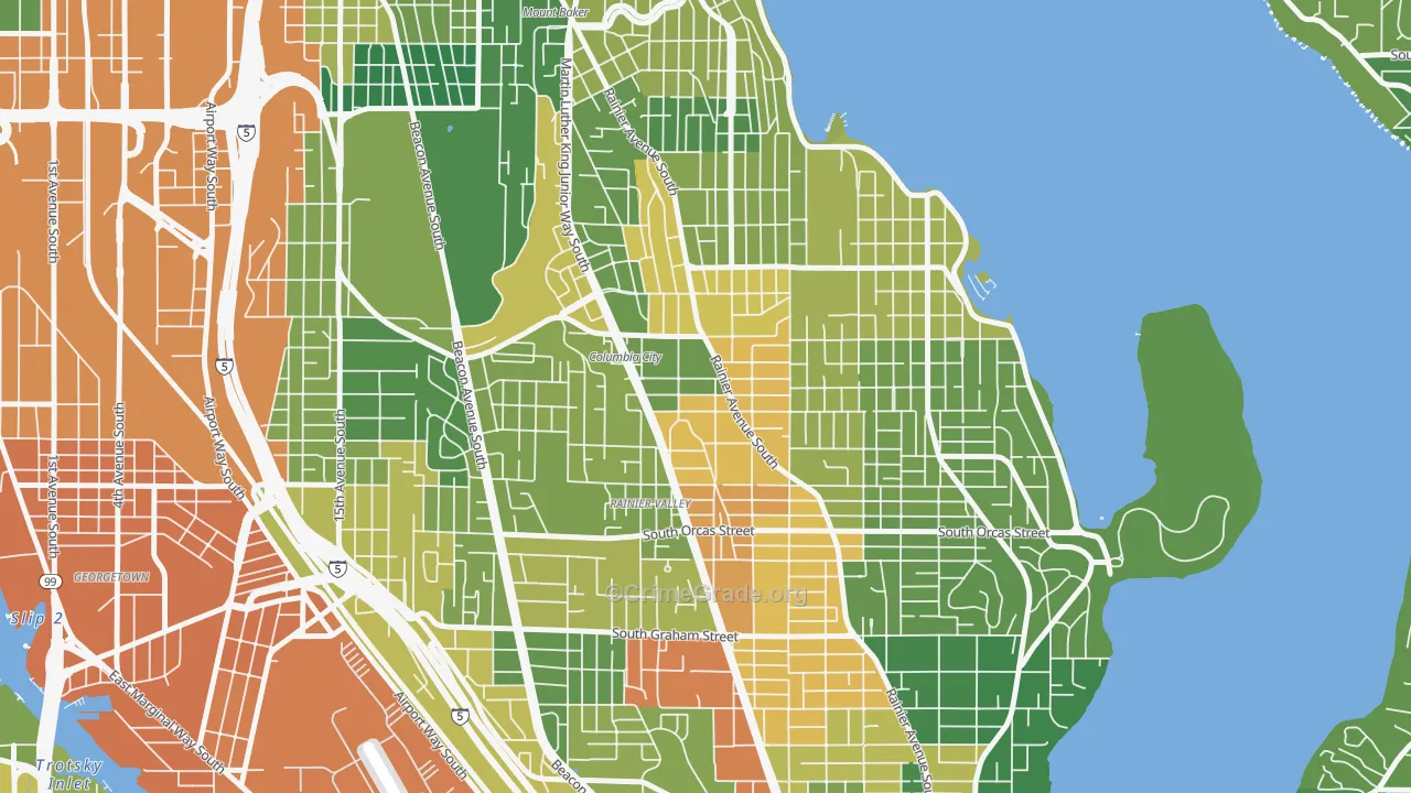 Columbia City, Seattle, WA Map of Drug-Related Crime Rates