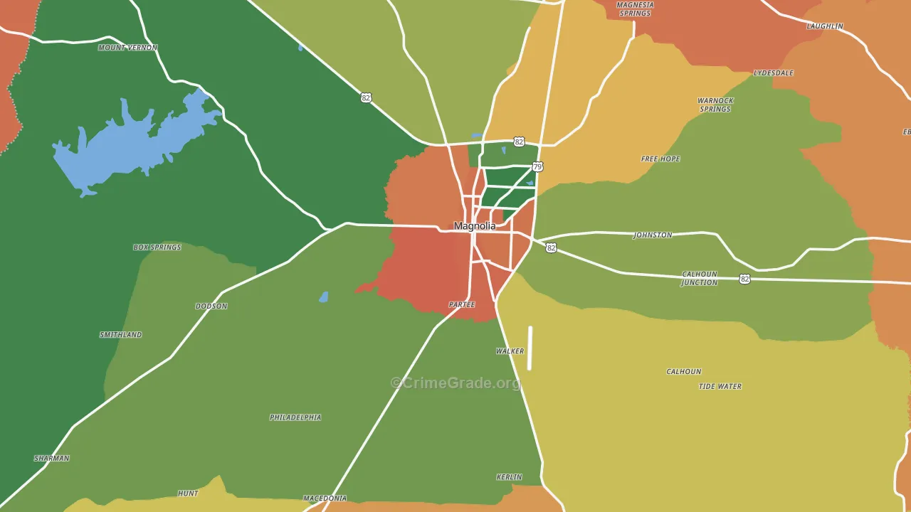 Columbia County, AR Map of Drug-Related Crime Rates