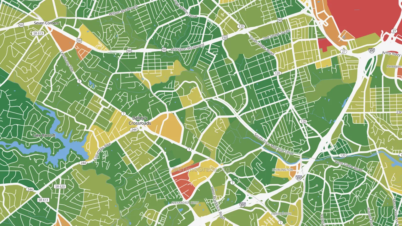 Columbia Forest, Arlington, VA Map of Drug-Related Crime Rates