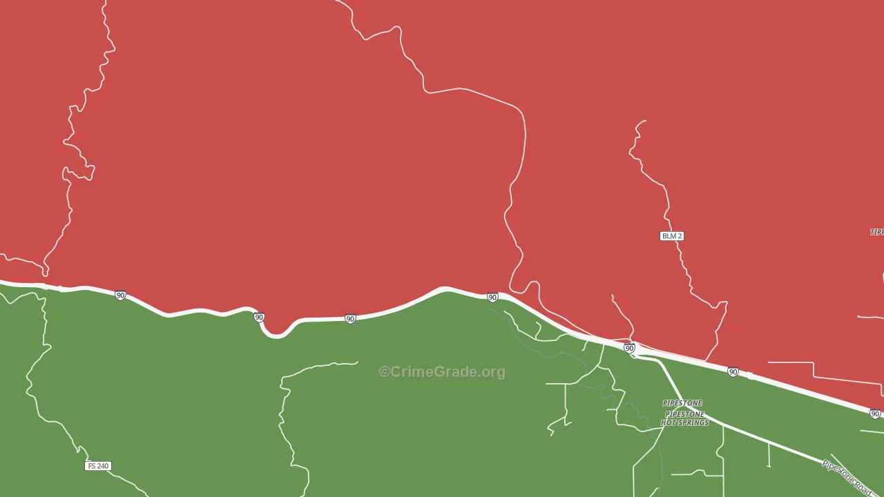 Columbia Gardens, MT Map of Drug-Related Crime Rates