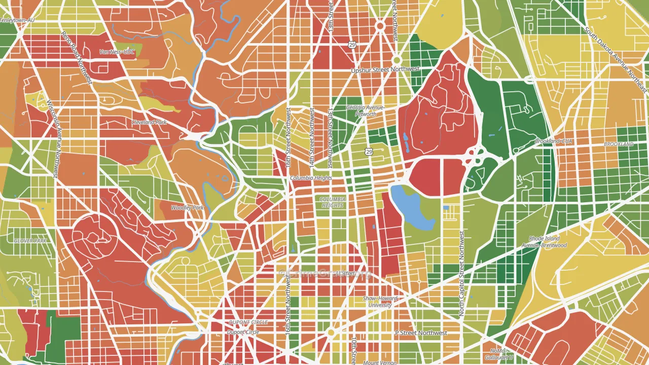 Columbia Heights, Washington, DC Map of Drug-Related Crime Rates