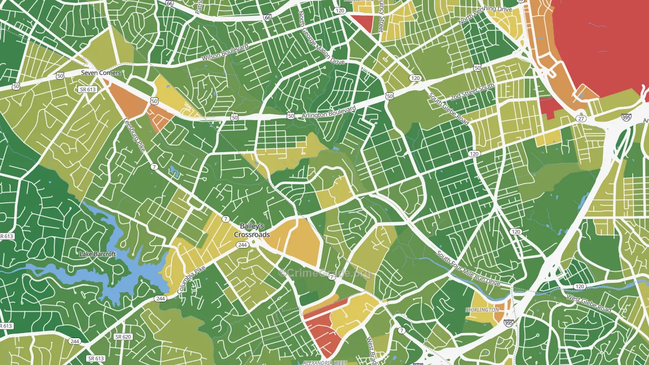 Columbia Heights West, Arlington, VA Map of Drug-Related Crime Rates