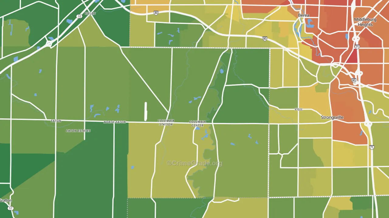 Columbia Station, OH Map of Drug-Related Crime Rates
