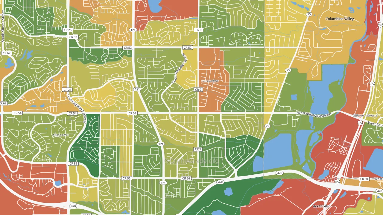 Columbine Knolls South, Columbine, CO Map of Drug-Related Crime Rates