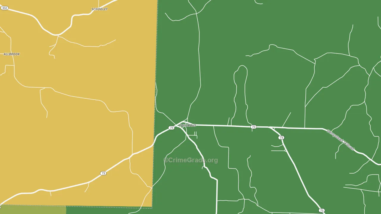 Columbus, AR Map of Drug-Related Crime Rates
