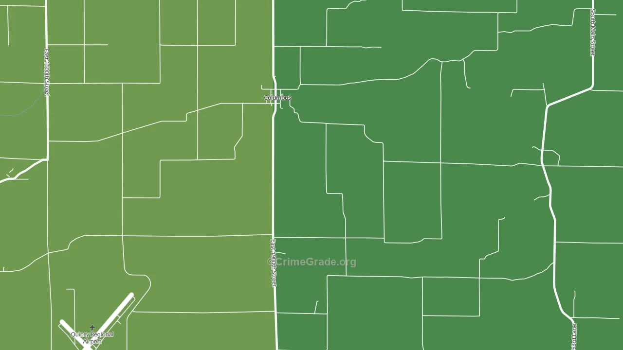 Columbus, IL Map of Drug-Related Crime Rates