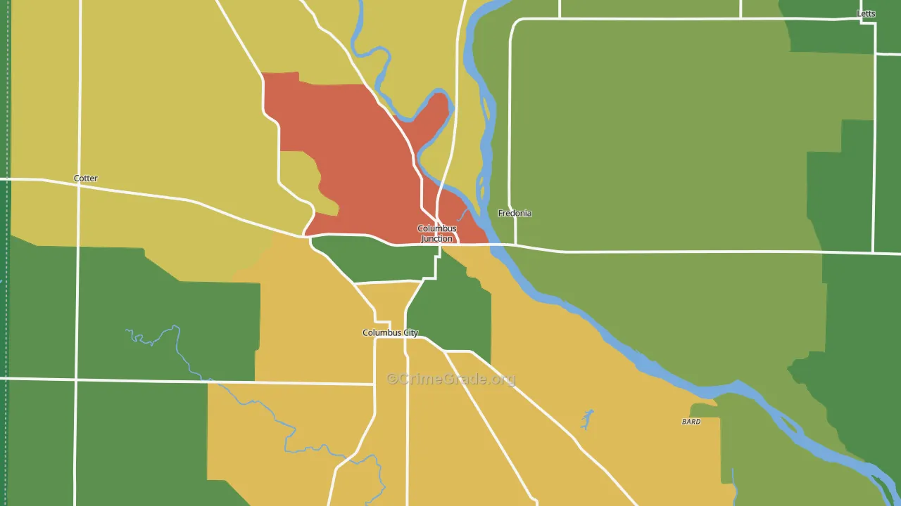 Columbus Junction, IA Map of Drug-Related Crime Rates