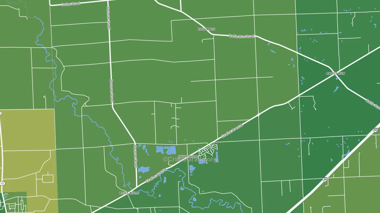 Columbus, MI Map of Drug-Related Crime Rates