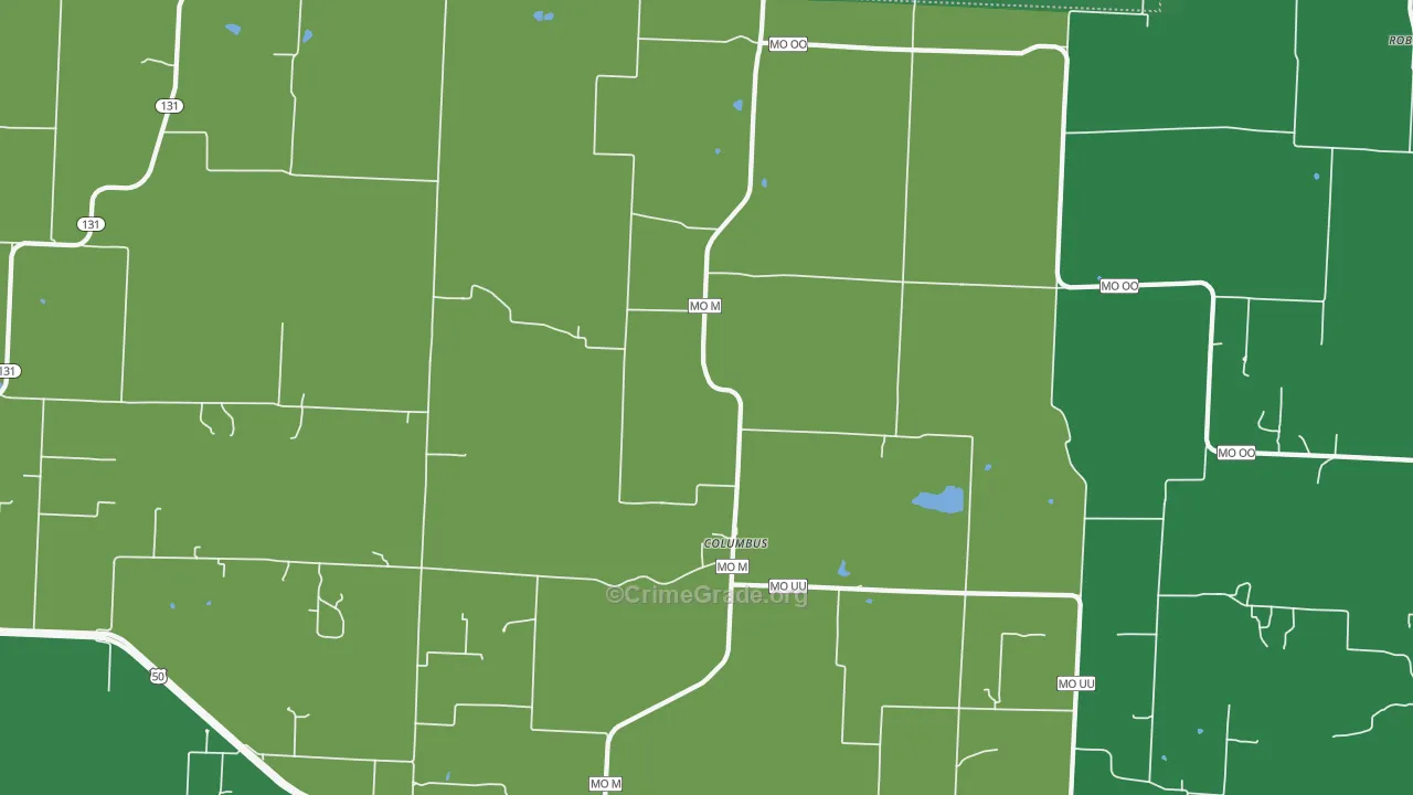 Columbus, MO Map of Drug-Related Crime Rates