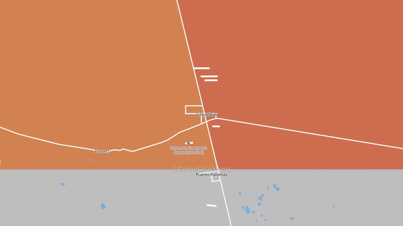 Columbus, NM Map of Drug-Related Crime Rates