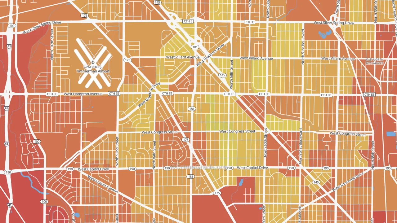 Columbus Park, Milwaukee, WI Map of Drug-Related Crime Rates