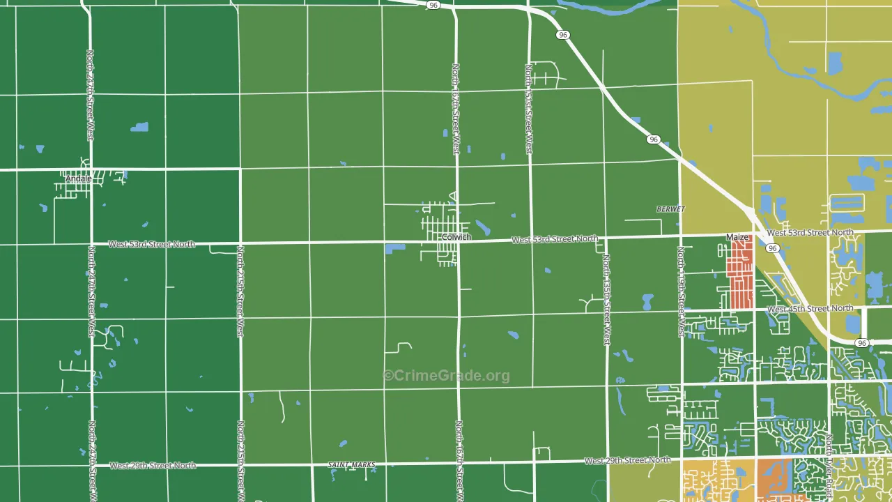 Colwich, KS Map of Drug-Related Crime Rates