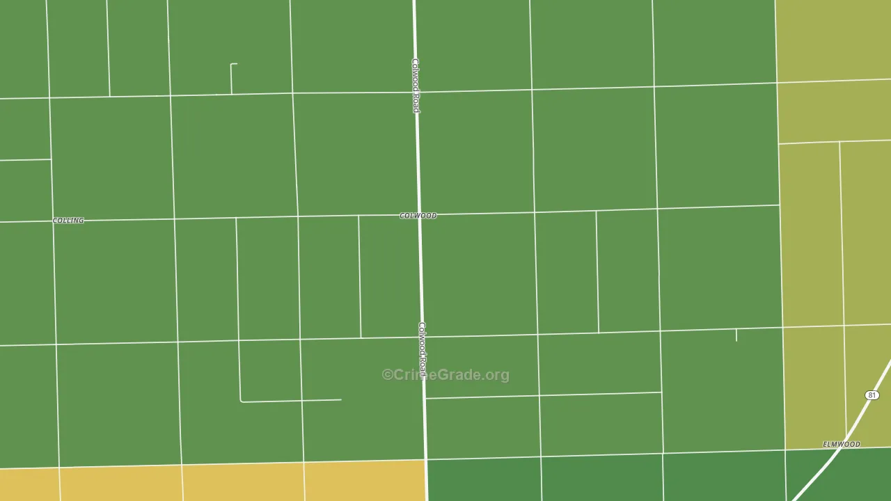 Colwood, MI Map of Drug-Related Crime Rates