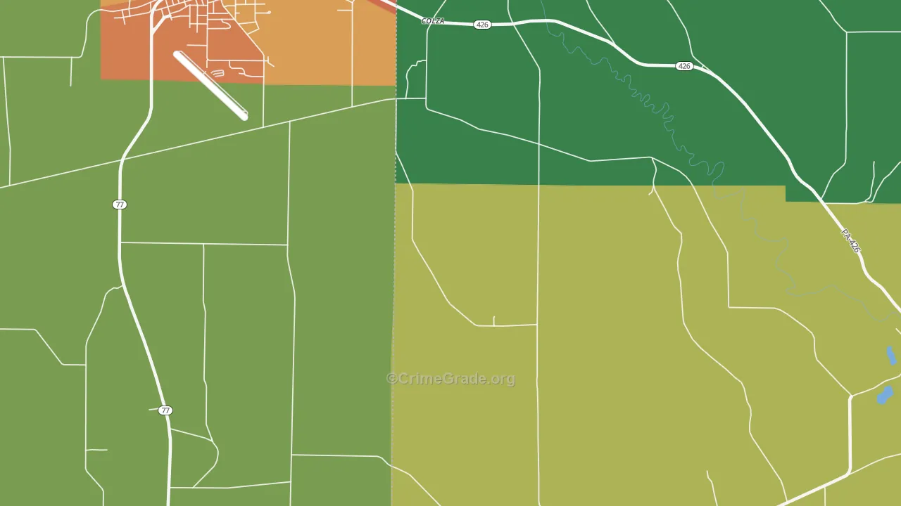 Colza, PA Map of Drug-Related Crime Rates