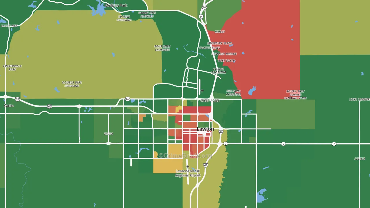 Comanche County, OK Map of Drug-Related Crime Rates