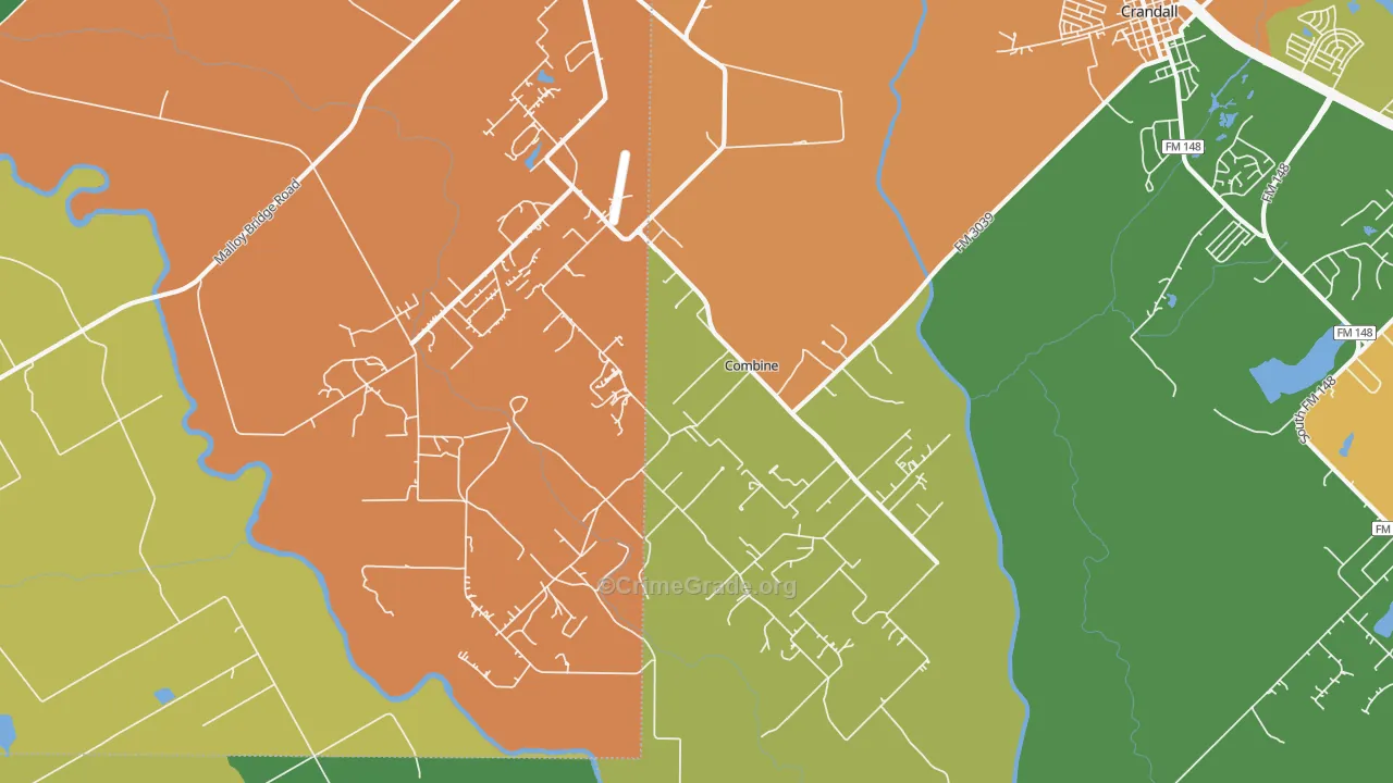 Combine, TX Map of Drug-Related Crime Rates