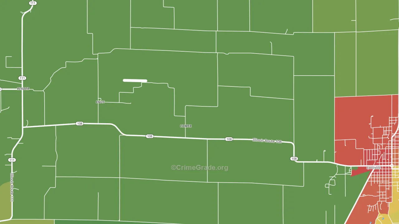 Comer, IL Map of Drug-Related Crime Rates