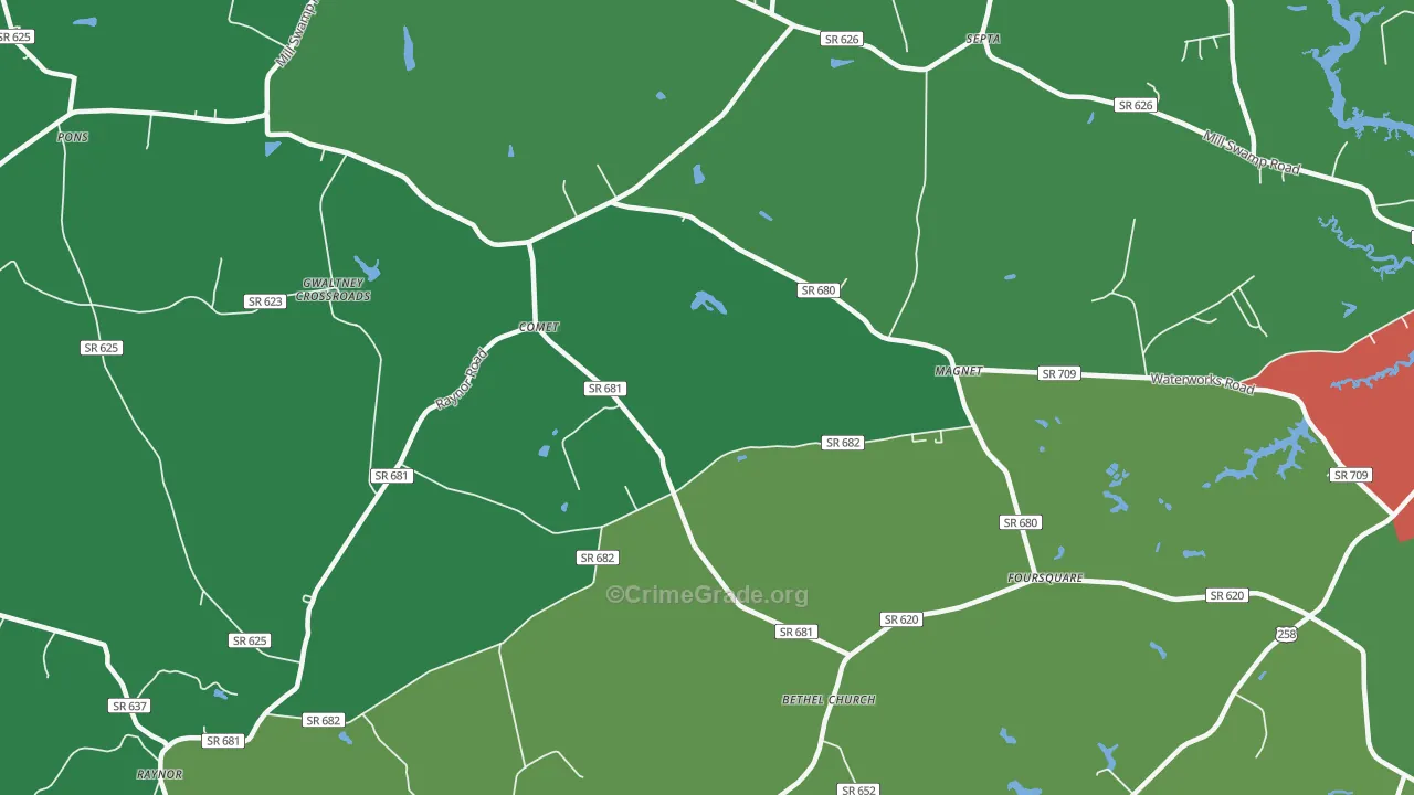 Comet, VA Map of Drug-Related Crime Rates