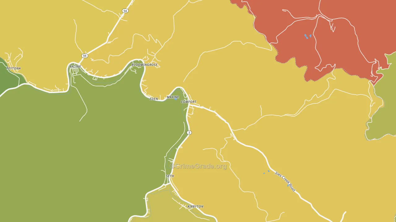 Comfort, WV Map of Drug-Related Crime Rates
