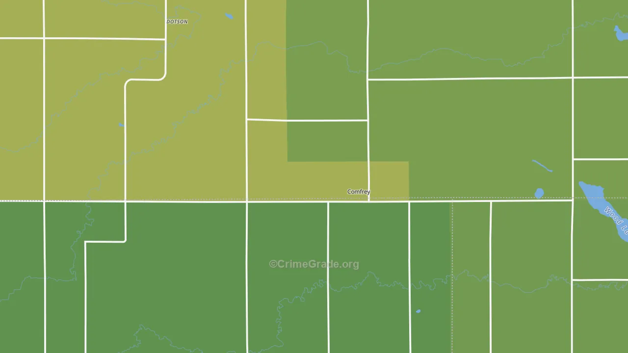 Comfrey, MN Map of Drug-Related Crime Rates
