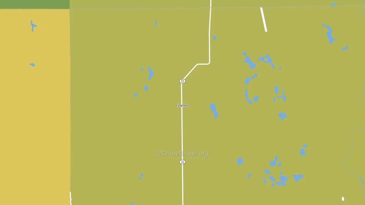 Comins, MI Map of Drug-Related Crime Rates