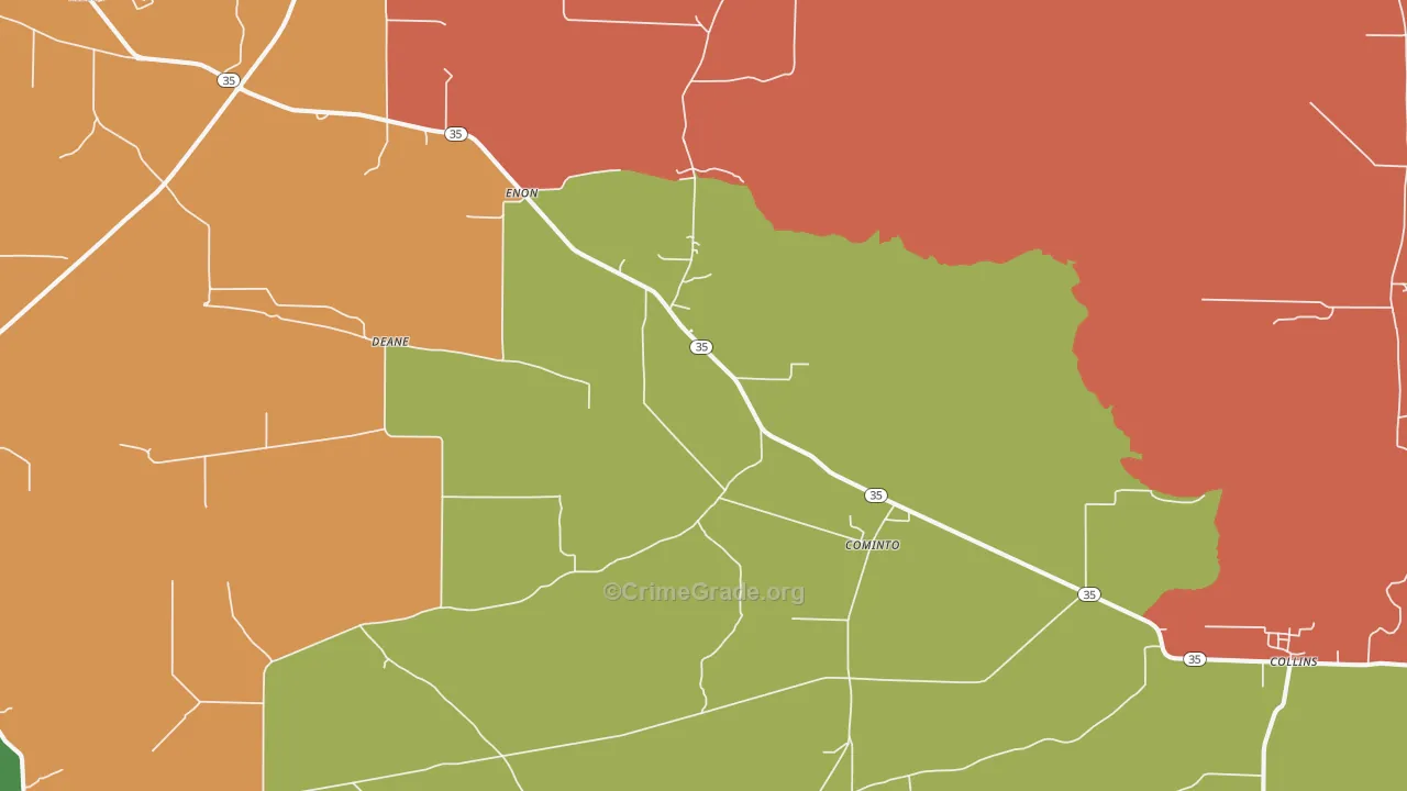 Cominto, AR Map of Drug-Related Crime Rates