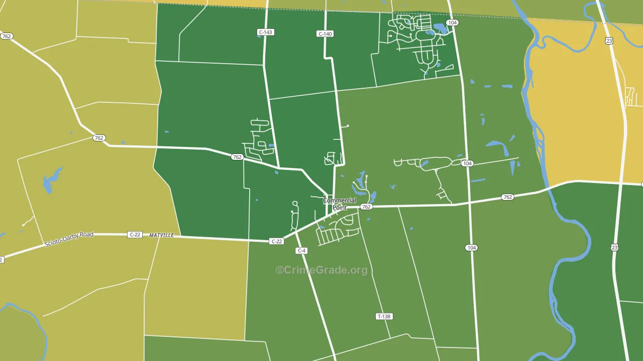 Commercial Point, OH Map of Drug-Related Crime Rates