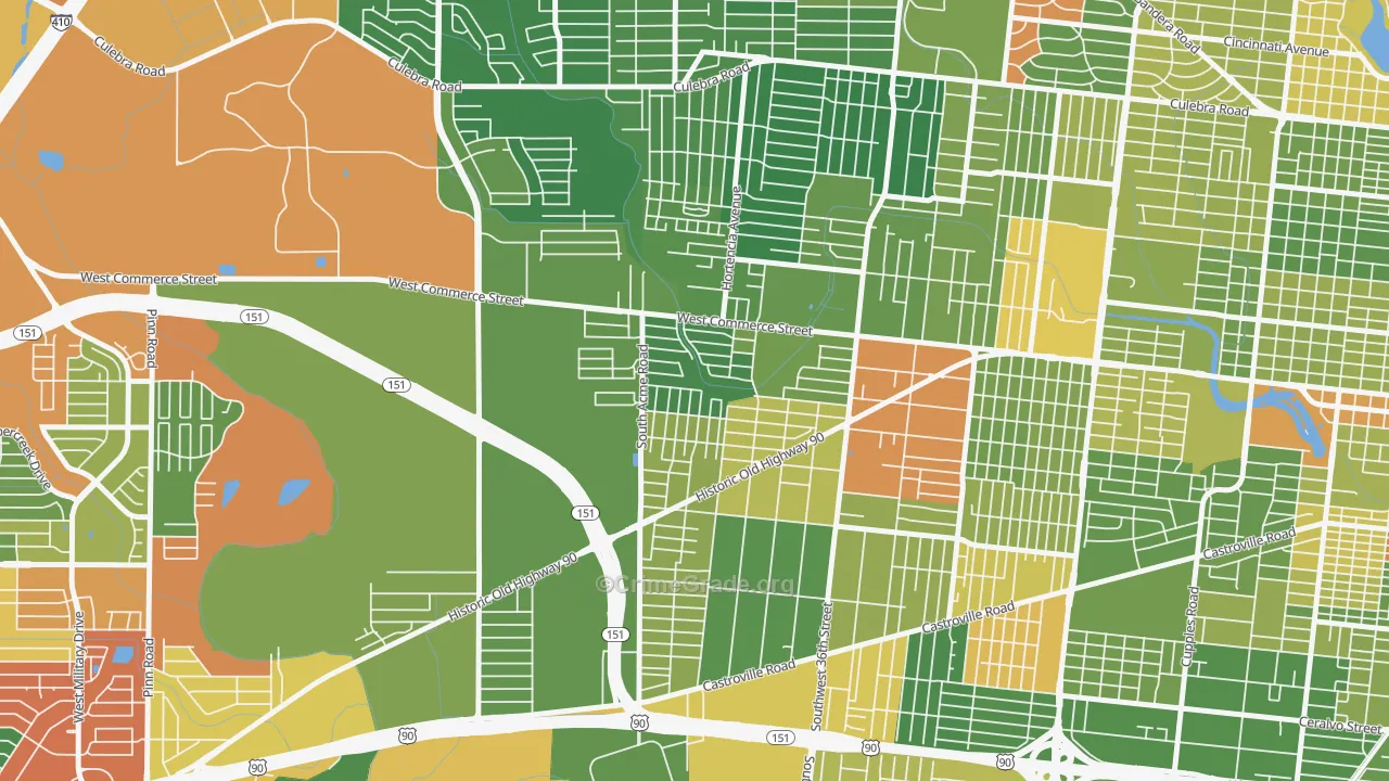Community Workers Council, San Antonio, TX Map of Drug-Related Crime Rates