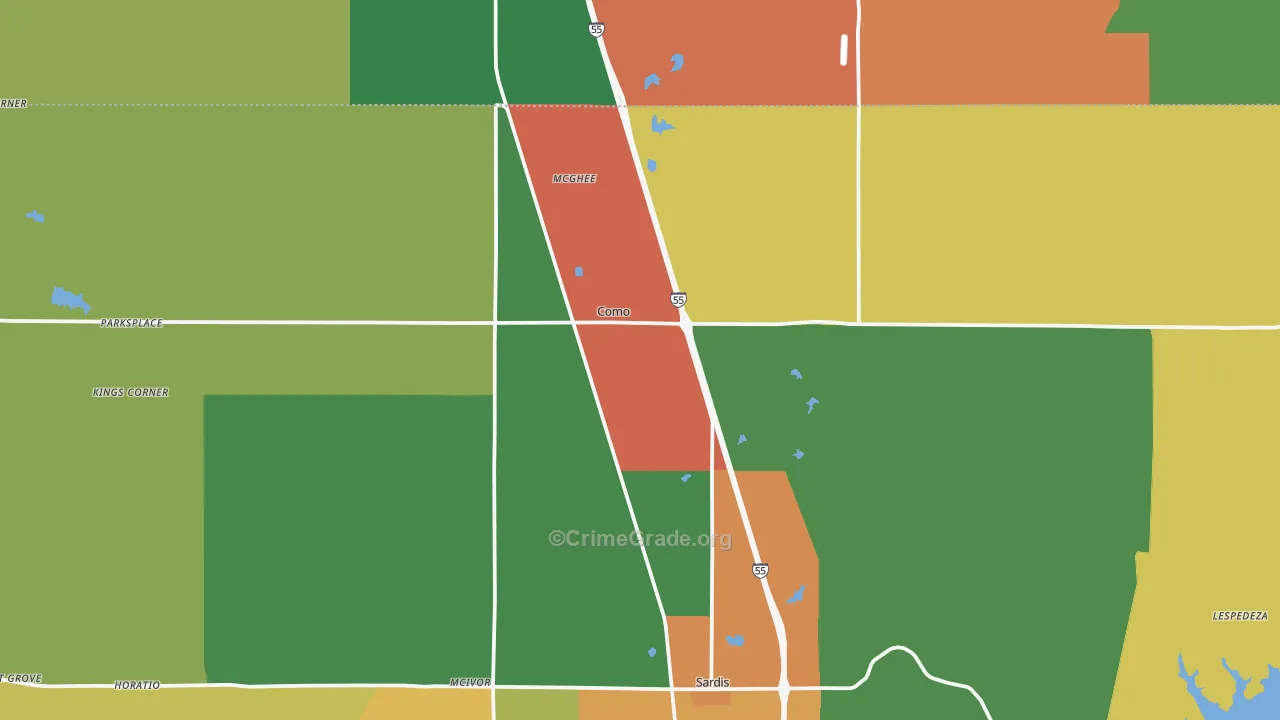 Como, MS Map of Drug-Related Crime Rates