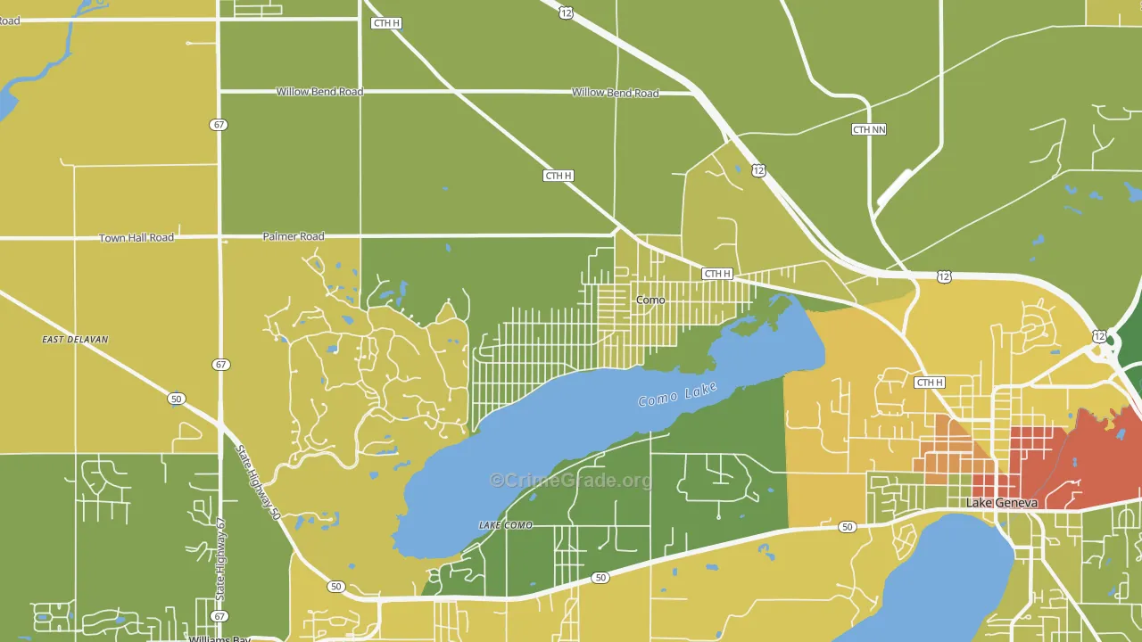 Como, WI Map of Drug-Related Crime Rates