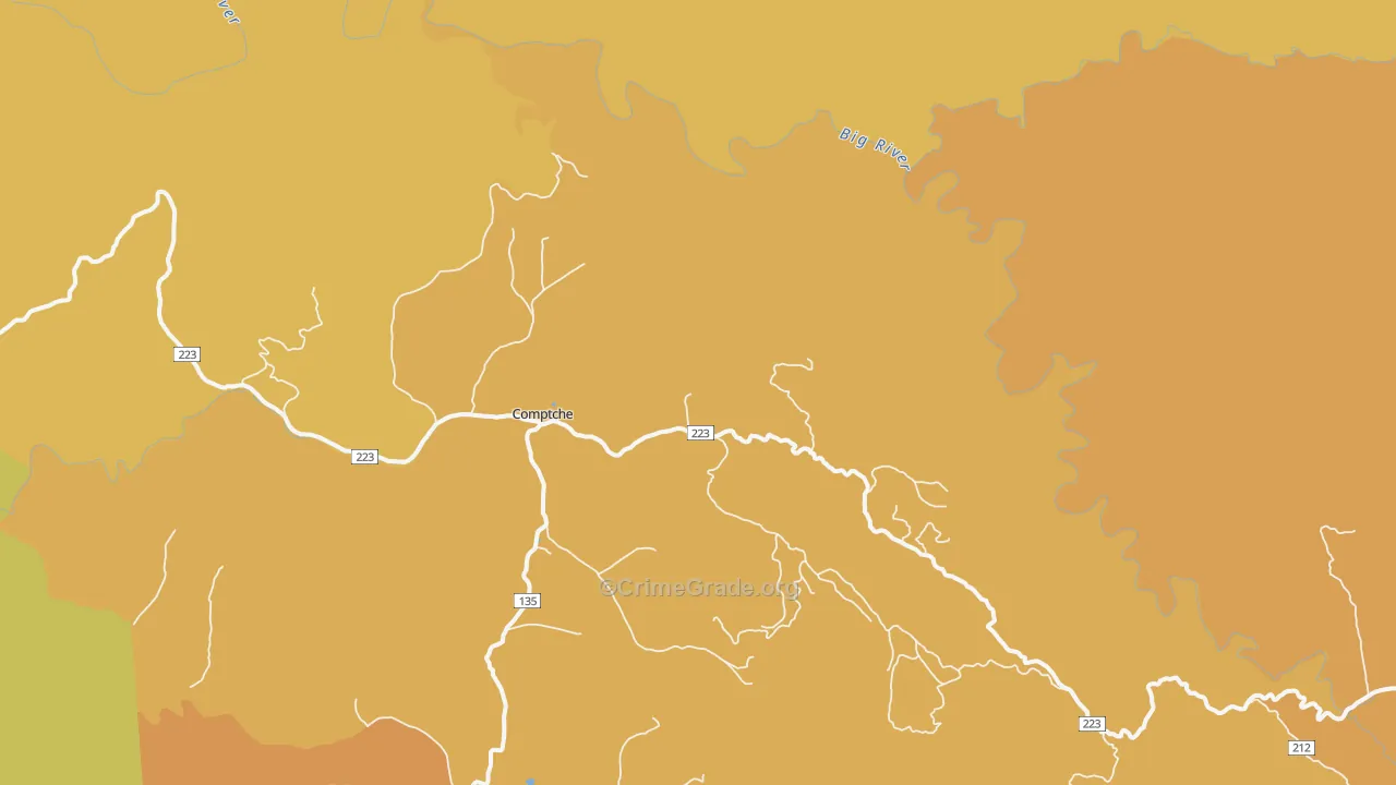 Comptche, CA Map of Drug-Related Crime Rates