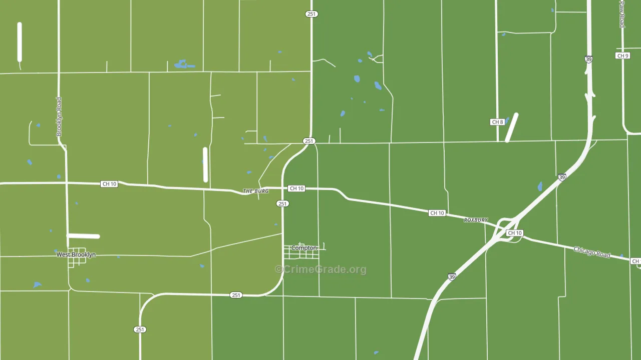 Compton, IL Map of Drug-Related Crime Rates