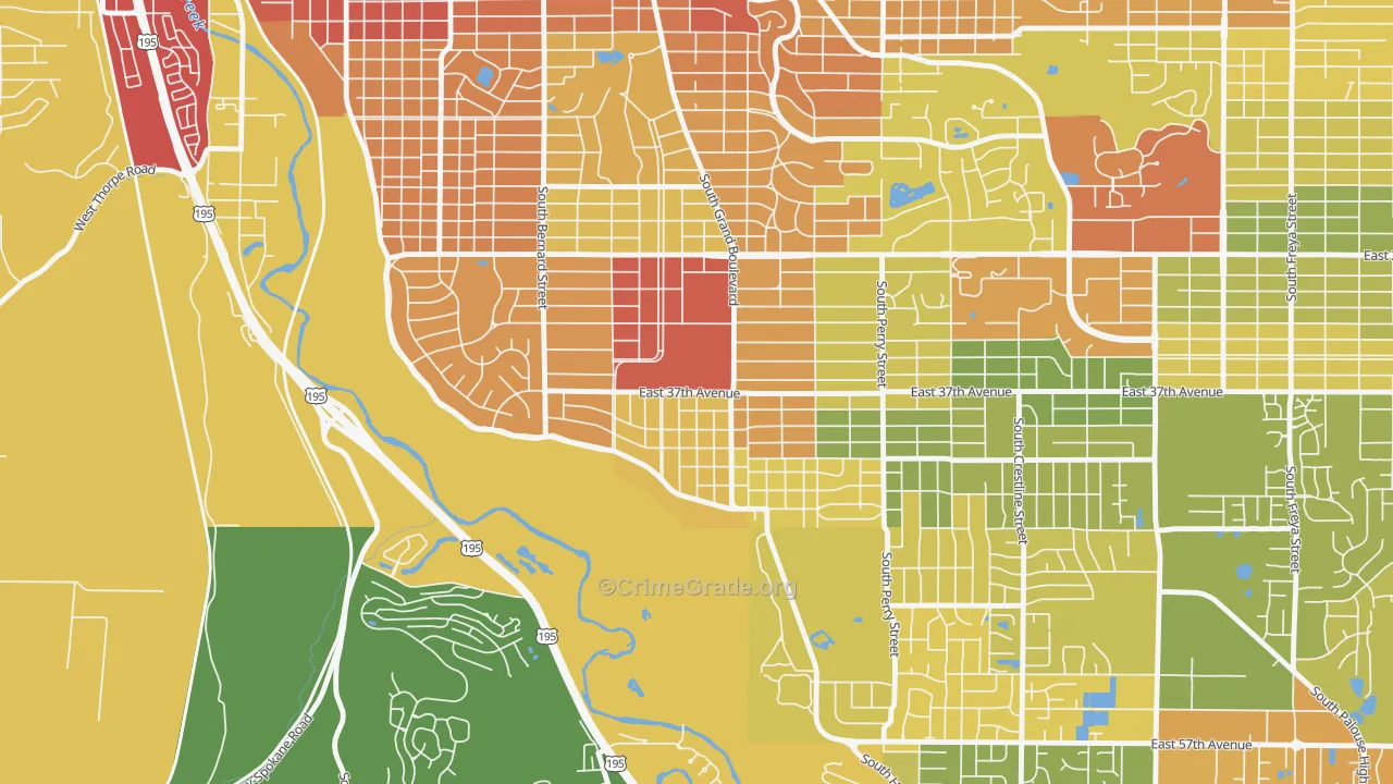 Comstock, Spokane, WA Map of Drug-Related Crime Rates