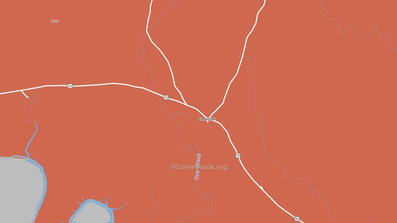 Comstock, TX Map of Drug-Related Crime Rates