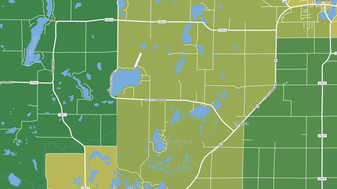 Comstock, WI Map of Drug-Related Crime Rates