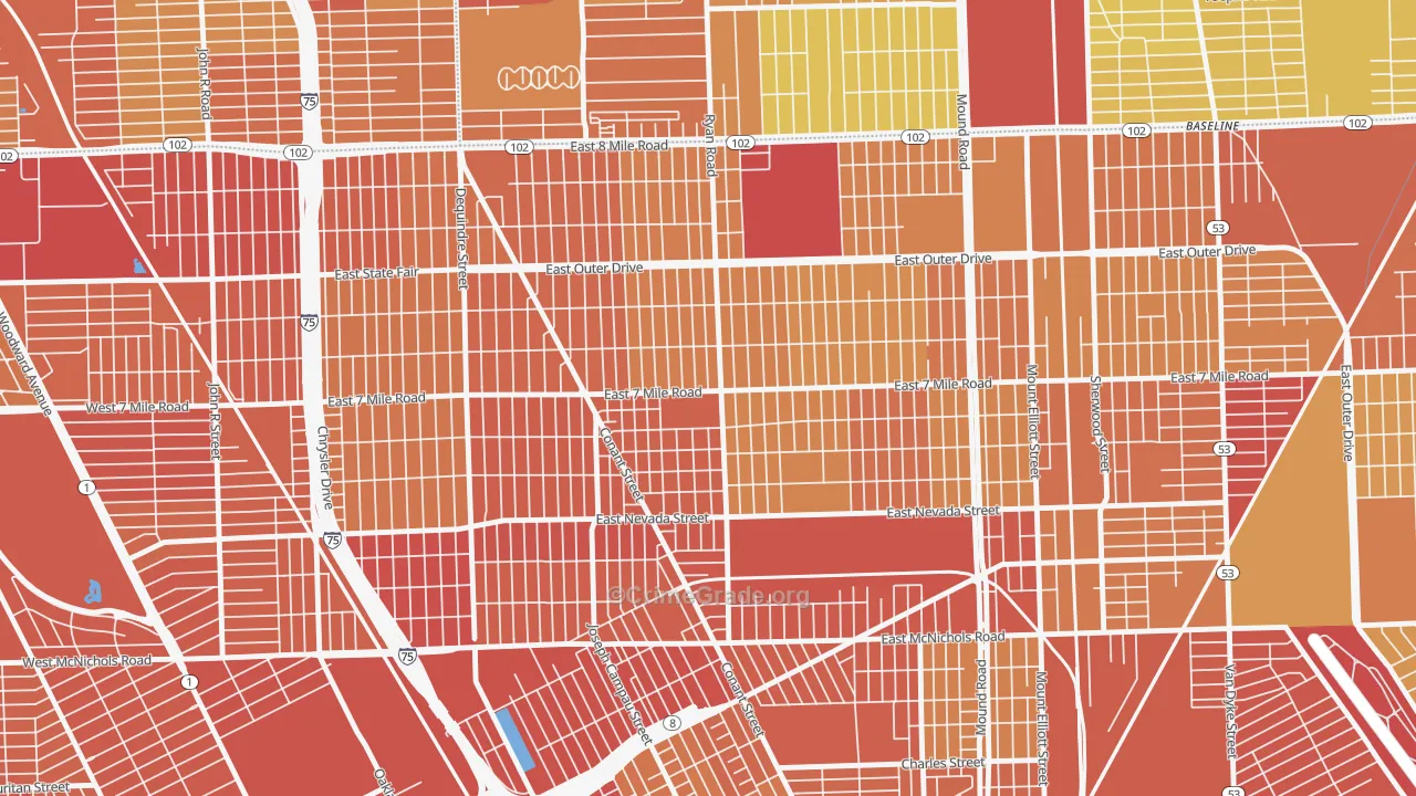 Conant Gardens, Detroit, MI Map of Drug-Related Crime Rates