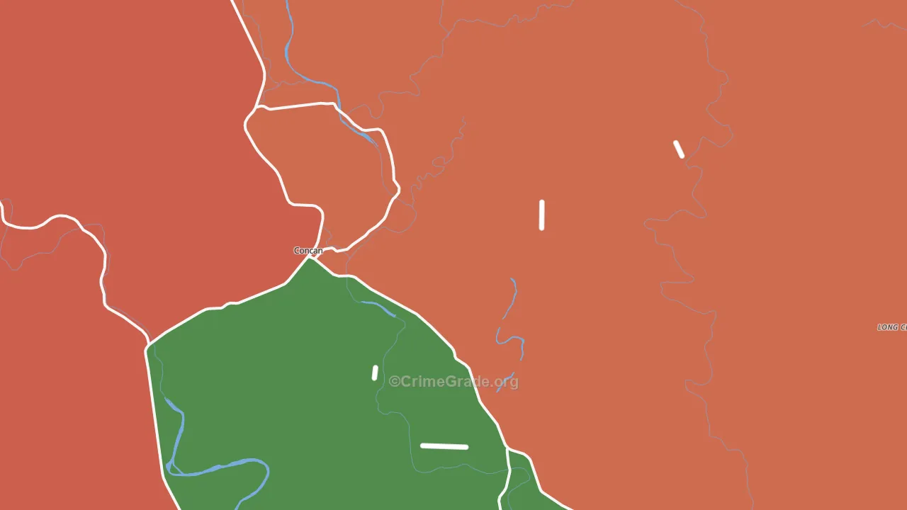 Concan, TX Map of Drug-Related Crime Rates