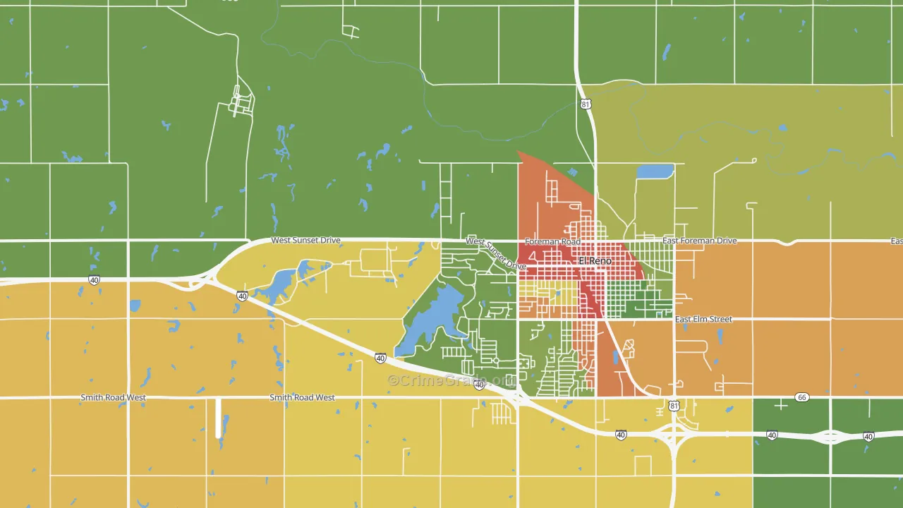 Concho, OK Map of Drug-Related Crime Rates