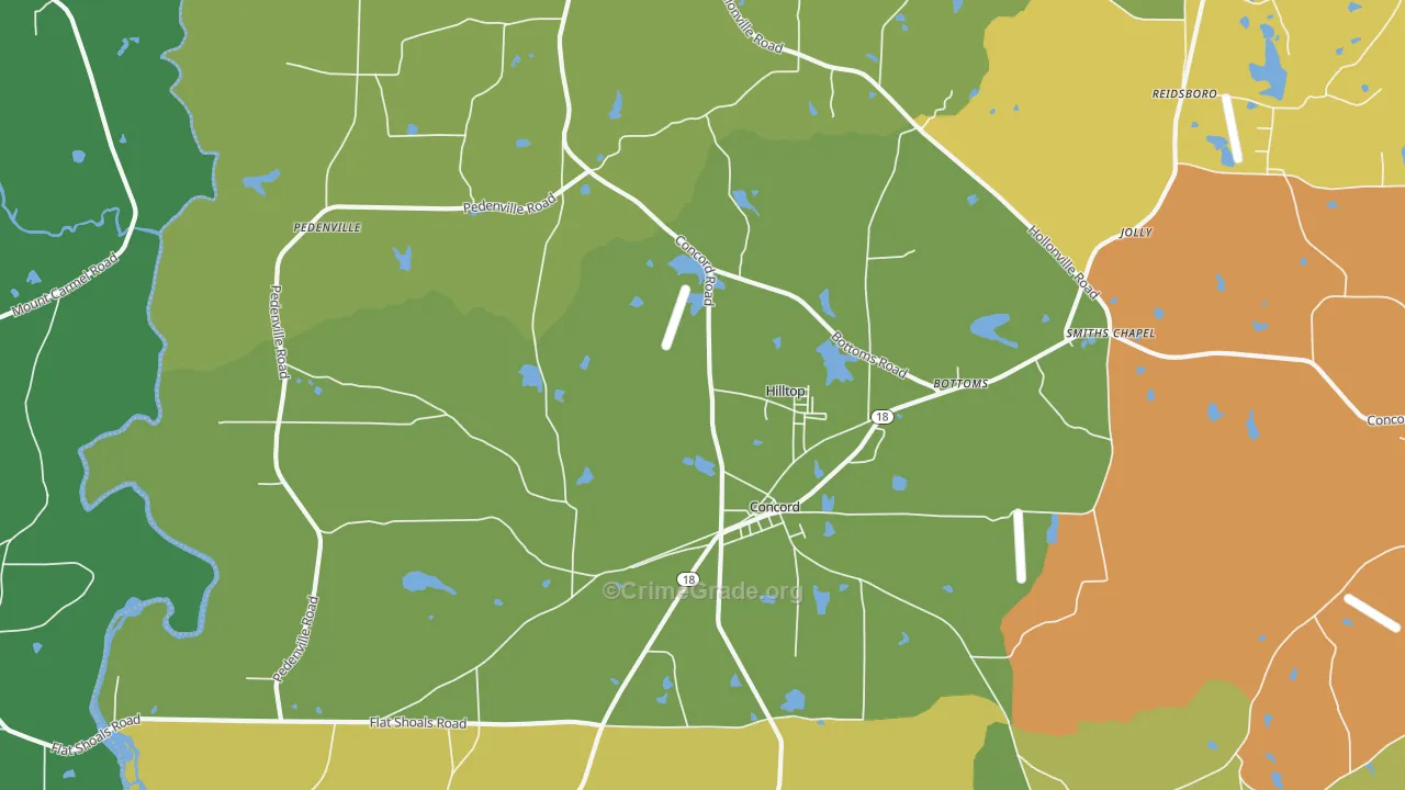 Concord, GA Map of Drug-Related Crime Rates