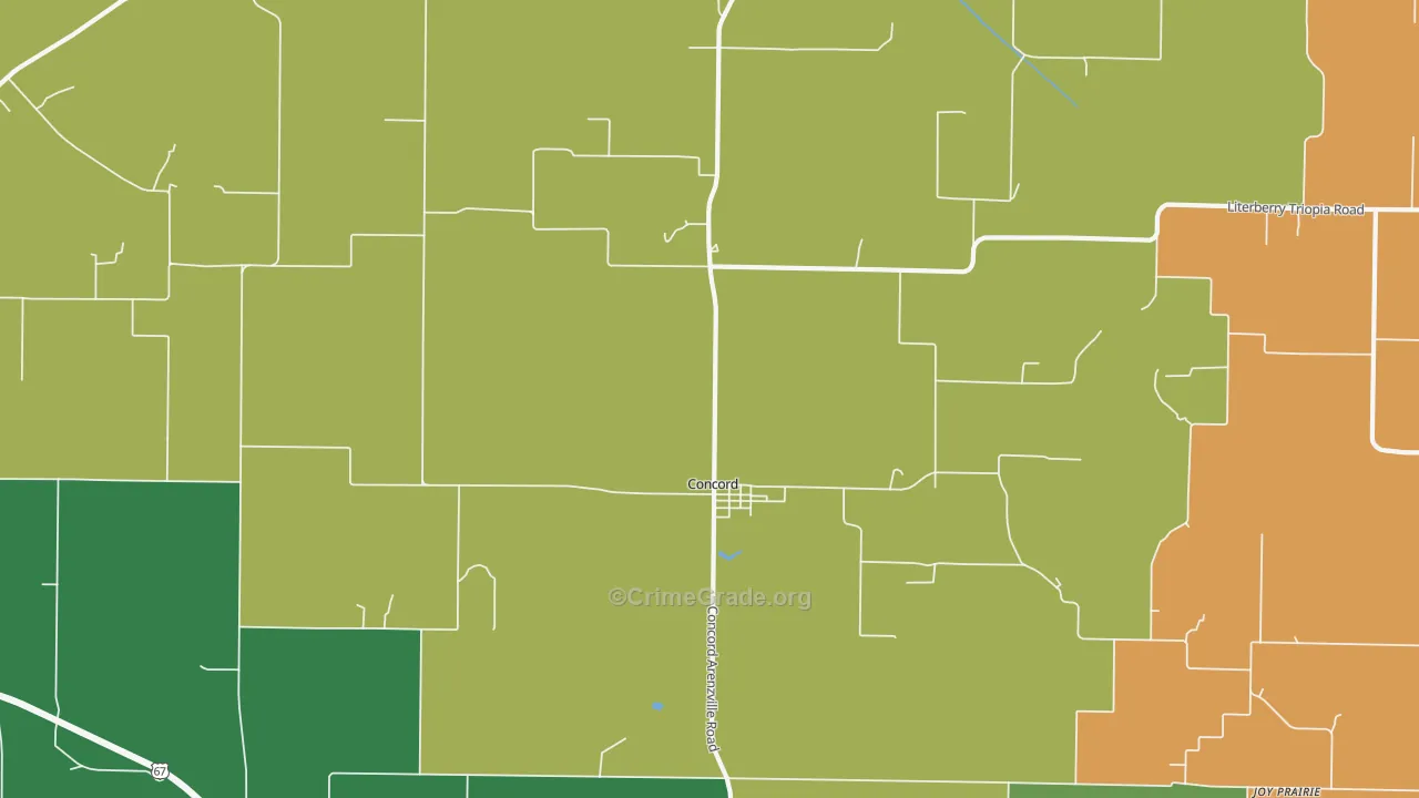 Concord, IL Map of Drug-Related Crime Rates