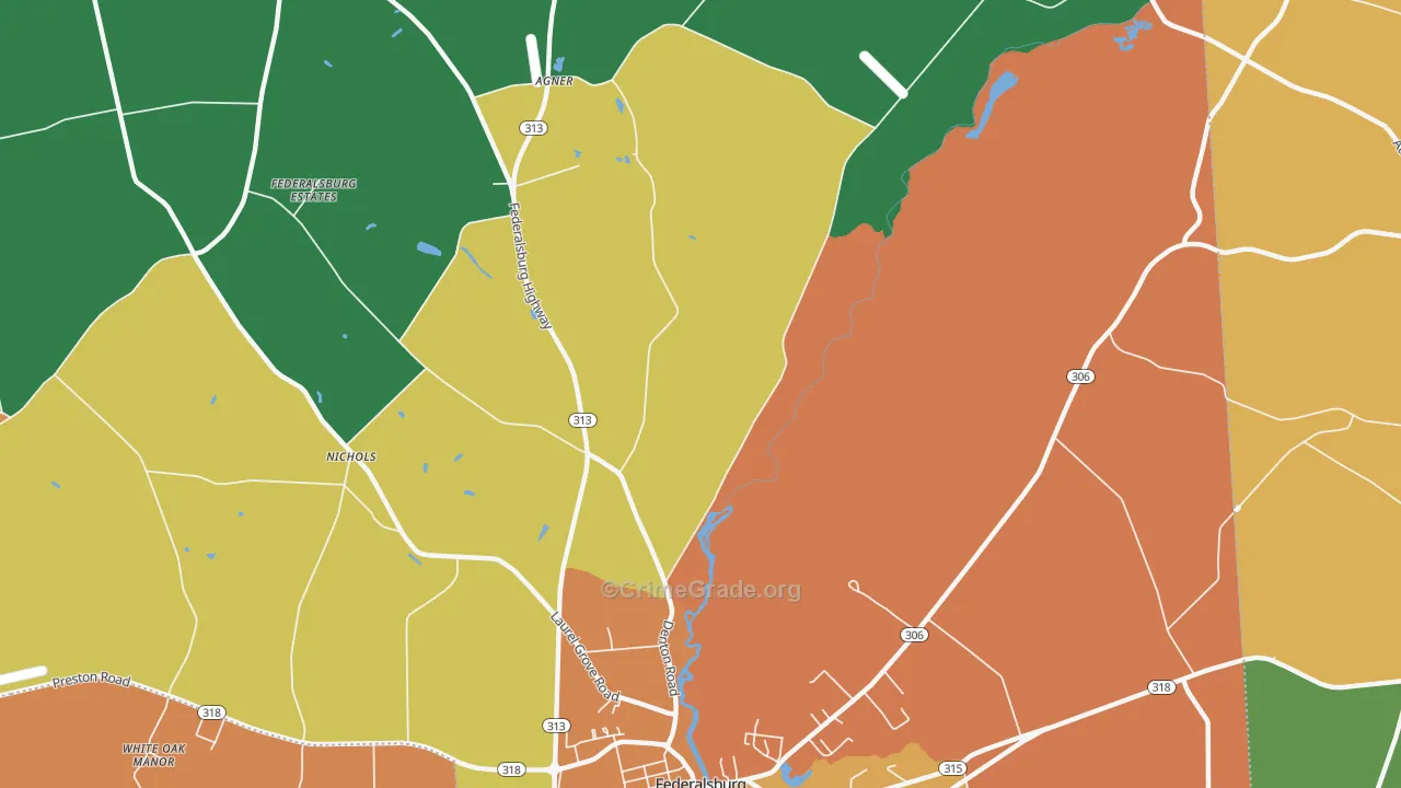 Concord, MD Map of Drug-Related Crime Rates