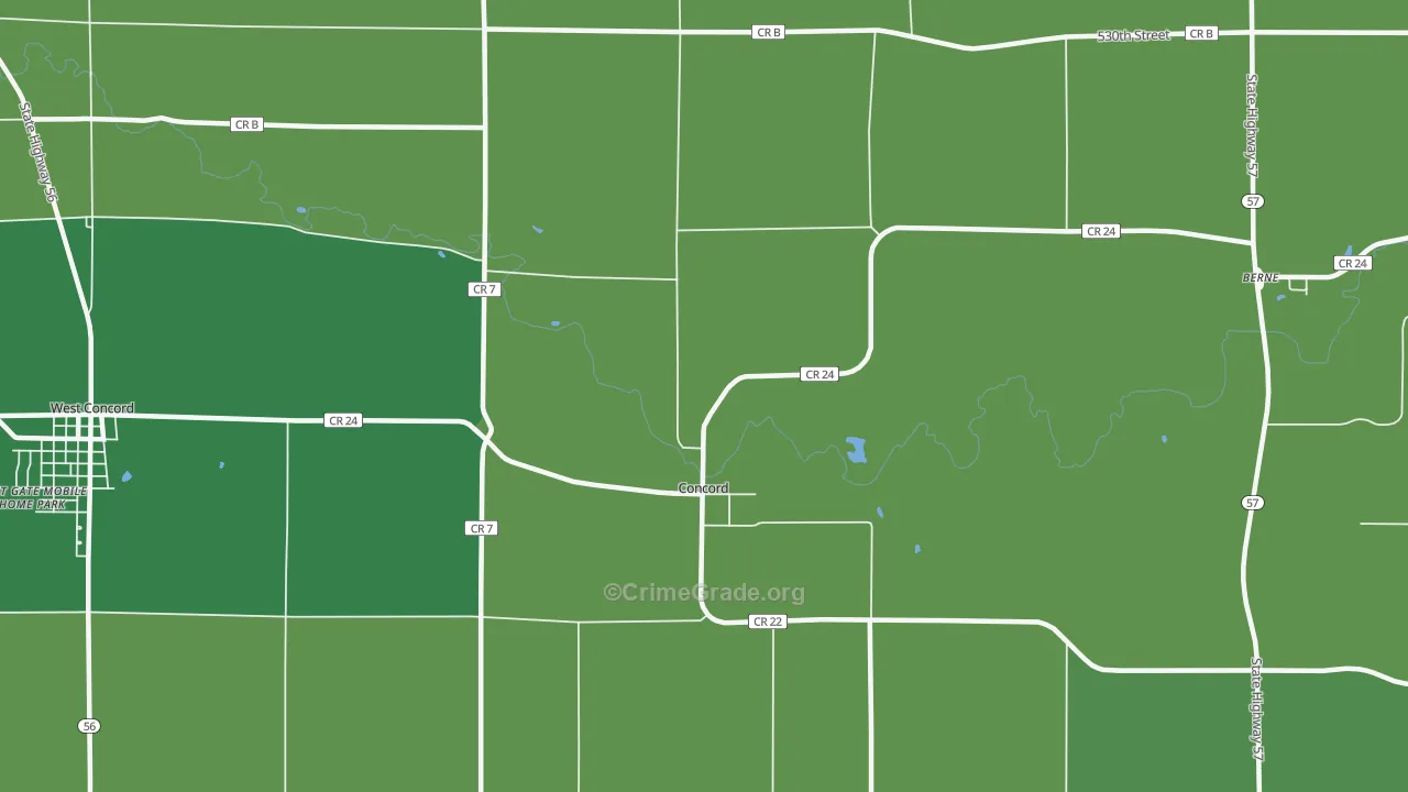 Concord, MN Map of Drug-Related Crime Rates