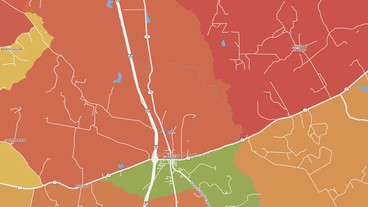 Concord, TX Map of Drug-Related Crime Rates