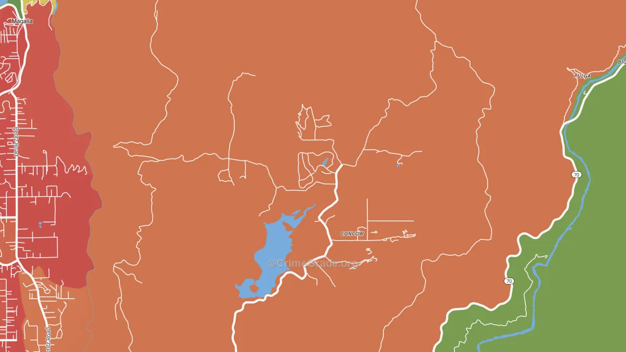 Concow, CA Map of Drug-Related Crime Rates