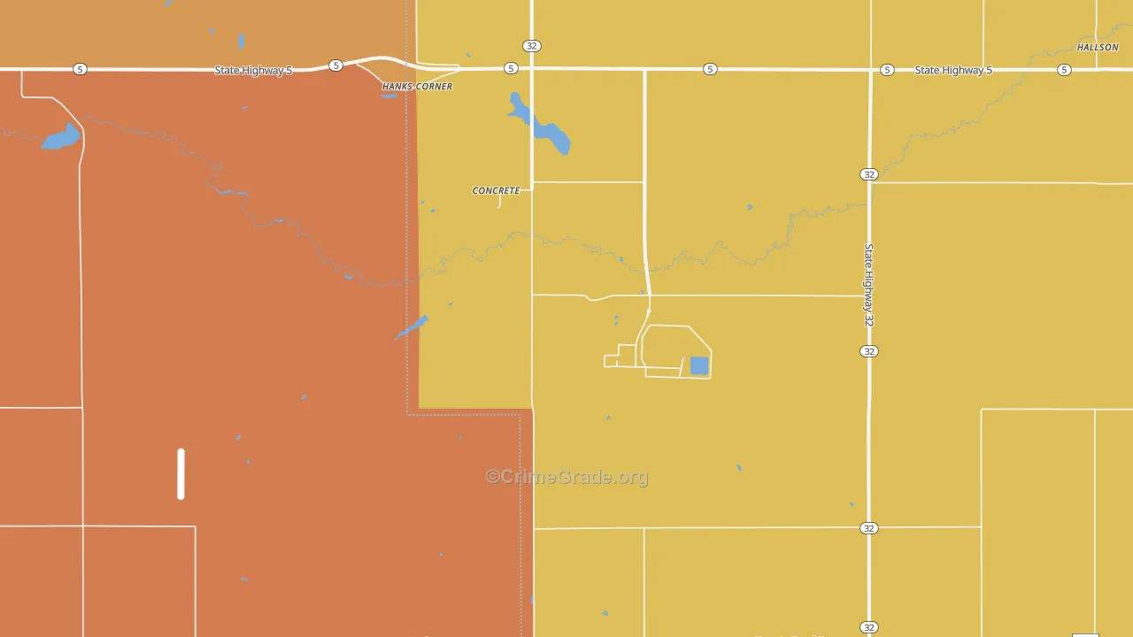 Concrete, ND Map of Drug-Related Crime Rates